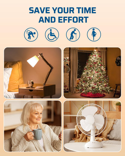 DEWENWILS Wireless Remote Control Outlet, Programmable and Expandable Electrical Outlet Switch, Wireless Remote Light Switch, 100FT Range, 1 Remote and 3 Outlets