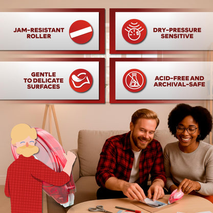 XFasten Double Sided Adhesive Scrapbook Runner Tape Roller, 0.3-inch by 360-Inch, 8-Pack, Permanent Adhesive Dots Roller Applicator, Acid-Free and Archival Safe Scrapbooking Tape