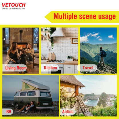 VETOUCH Carbon Monoxide Detector Plug in, Portable Carbon Monoxide Detectors, Simultaneously Checks Temperature/Humidity, Remind Function,Clear LCD Display,for Home Kitchen RV Travel CO Detector