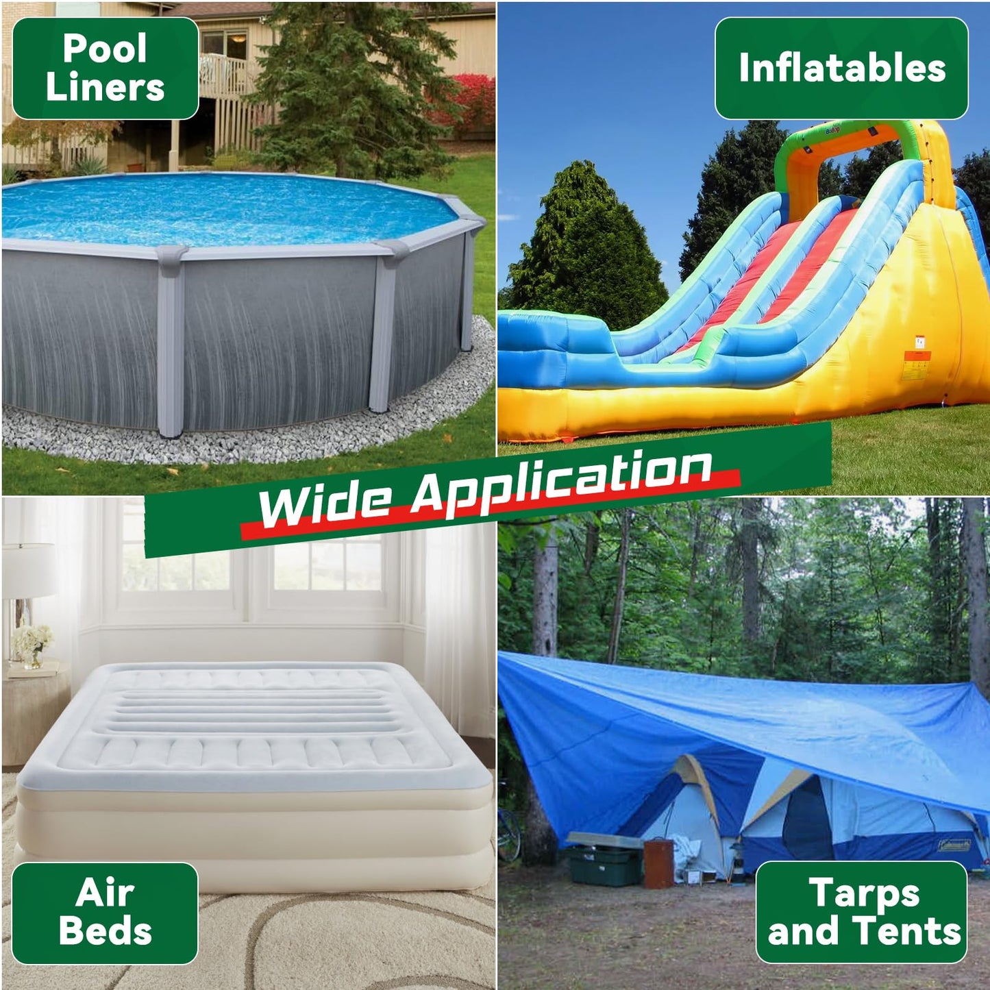 Vinyl Cement, High Strength Vinyl Glue, Waterproof PVC Cement, High Strength Pool Patch Repair Kit Underwater for a Variety of Inflatables, Pool Liners, Tarps, Hot Tubs, Air Mattresses(4.4oz)