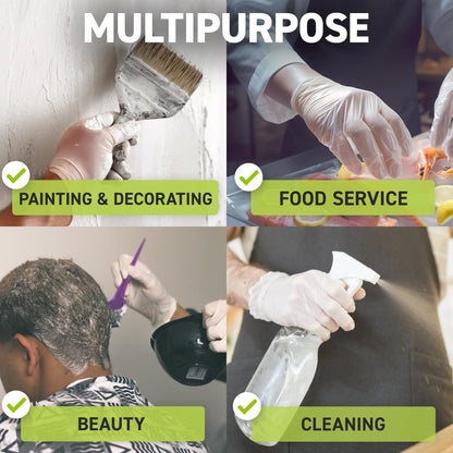 72HRS Vinyl Disposable All Purpose Clear Gloves – 4 mil, Latex Free and Power Free, Food Grade Multipurpose Gloves (200, Medium)