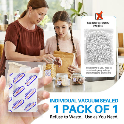 500cc Oxygen Absorber for Food Storage, Individually Wrapped Oxygen Absorbers for Long Term Food Storage, Works with Mylar Bags, Mason Jars
