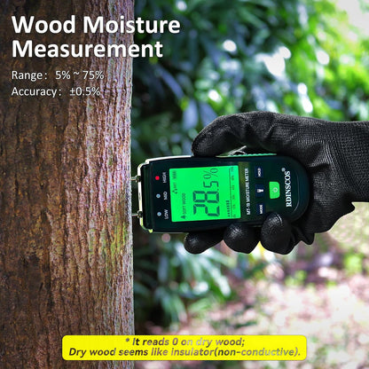 Wood Moisture Meter Pin Moisture Meter Firewood Detector Humidity Water Leak Lumber Portable Detectors (Green)