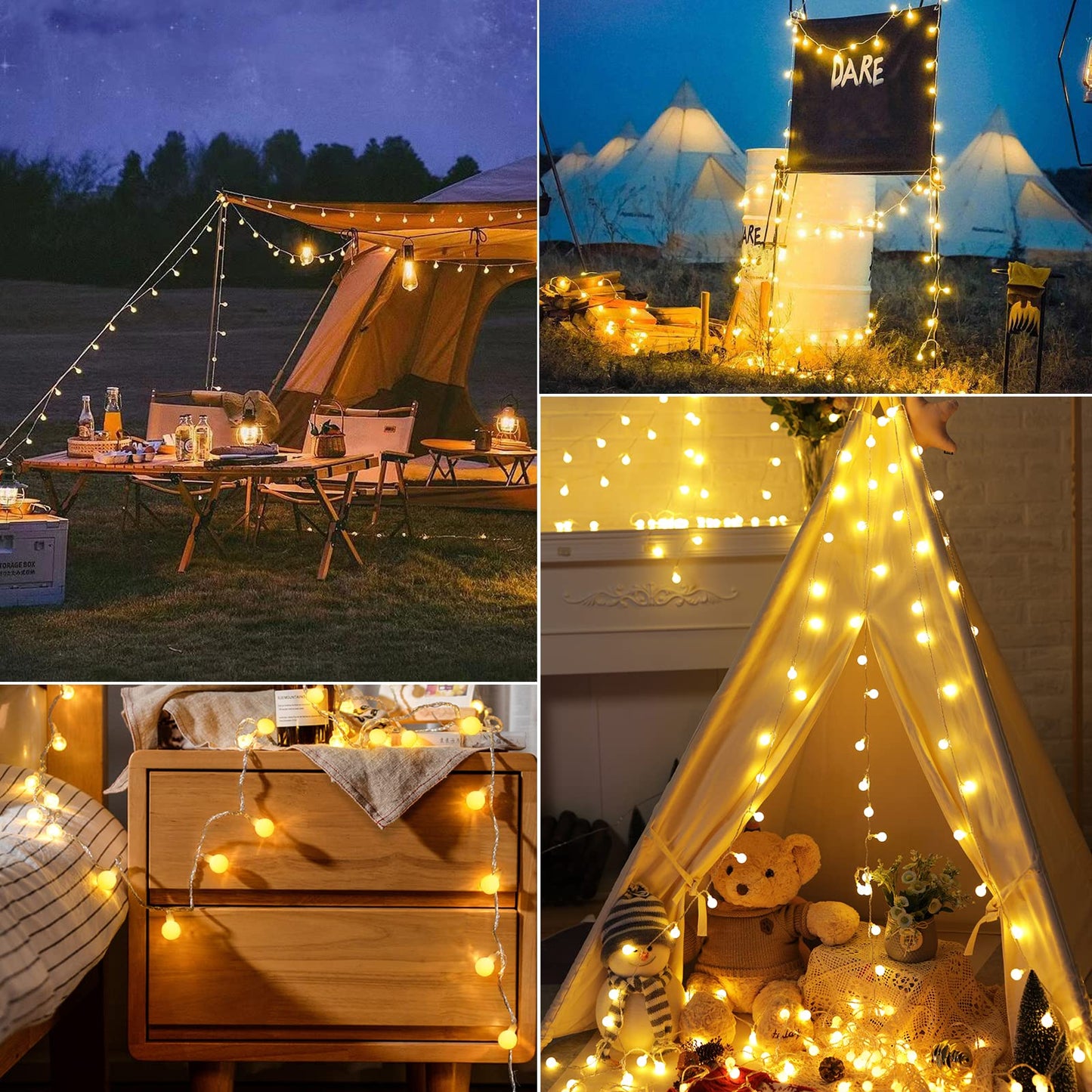 33 FT 100 LED Globe Ball String Lights, Fairy String Lights Plug in, 8 Modes with Remote, Decor for Indoor Outdoor Party Wedding Christmas Tree Garden, Warm White
