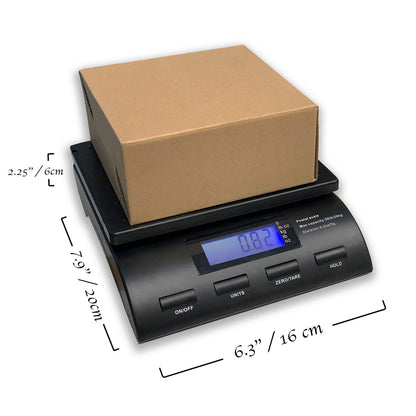 Digital 50 lb x 0.2 oz Postal Table Shipping Scale with Large Display, Envelope Stand & USB Power Cable