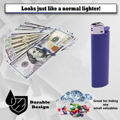 SECRET STASH Fake Lighter Diversion Safe - Hidden Compartments for Cash Jewelry Pills | Storage Box Discreet Hide Money Small Container Store Valuables in Plain Sight Safes Pill Hiding Light (2)