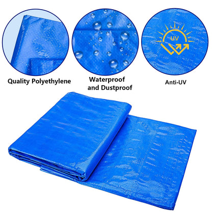 11 x 7.8 Ft Swimming Pool Ground Cloths- Rectangular Waterproof PE Swimming Pool Liner Pad - Square Above Ground Pool Mat Protector Tarpfor Protect for Above Ground Pool Prevents Punctures Pool Tarp