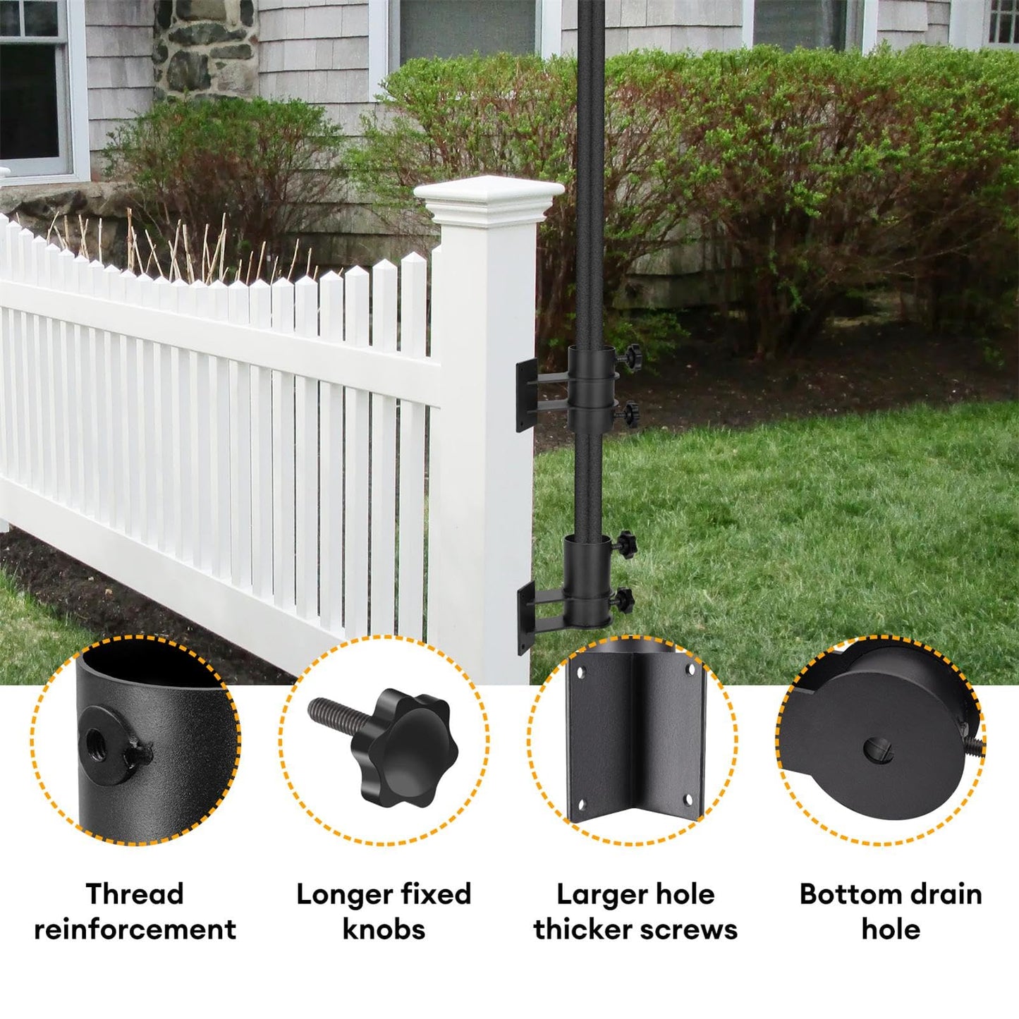 Corner Umbrella Clamp Deck Umbrella Mount Bracket 2PCS Umbrella Mount Clamp I Patio Umbrella Holder,Umbrella Clamp Mount for Deck Railing Heavy Duty Umbrella Clamp (Corner Mount-1)