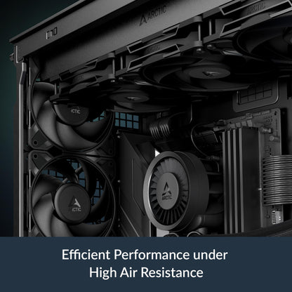 Arctic P12 Pro - Powerful Premium Fan, 120 mm PWM Fan, 600-3000 RPM, 0 RPM <5% PWM, Fluid Dynamic Bearing, 4-Pin - Black