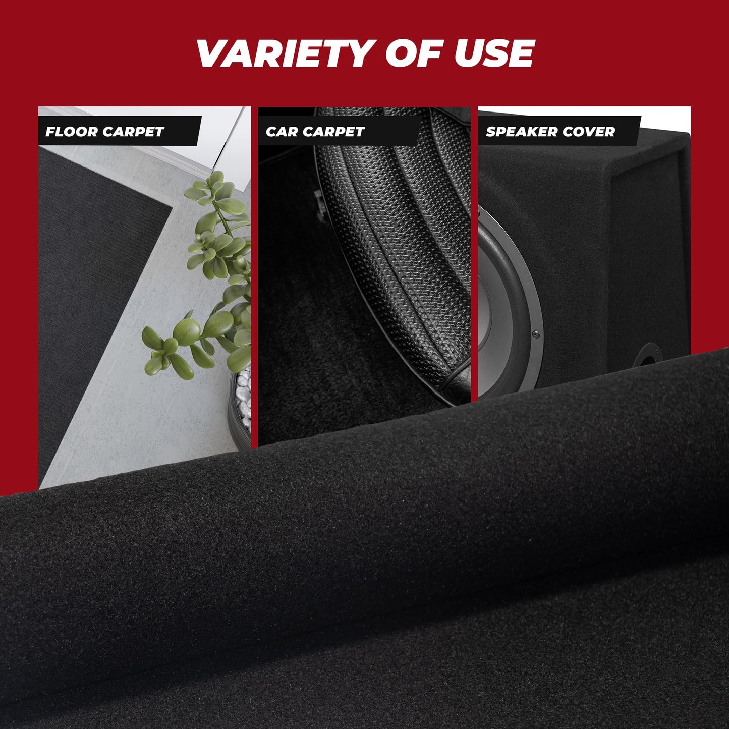 Bbox Black Carpet Non-Woven Febric | Length: 78 inch (6.6 ft.), Width: 40 inch (3.2 ft.) | for Speaker Sub Box Carpet Home, Auto, RV, Boat, Marine, Truck & Car Trunk Liner