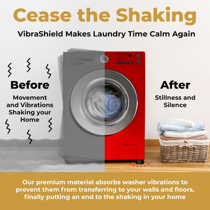 Anti Vibration Pads for Washing Machine w/HexaGrip - Stops Washer Dryer Noise Moving Shaking Walking Skidding - Appliance Anti Vibration Washing Machine Support Feet Stabilizer Mat - VIBRASHIELD 4 PK