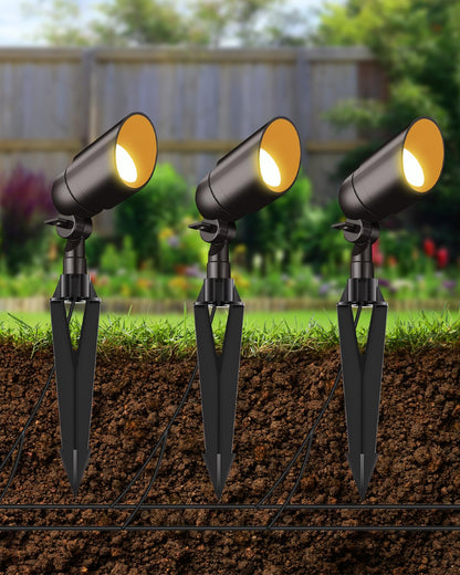Cheopha Landscape Lighting Spikes 1/2 NPT Female Thread (0.84'' Internal Diameter), Heavy-Duty ABS Stakes Corrosion-Resistant for Landscape Light Stakes Replacement, 6-Pack