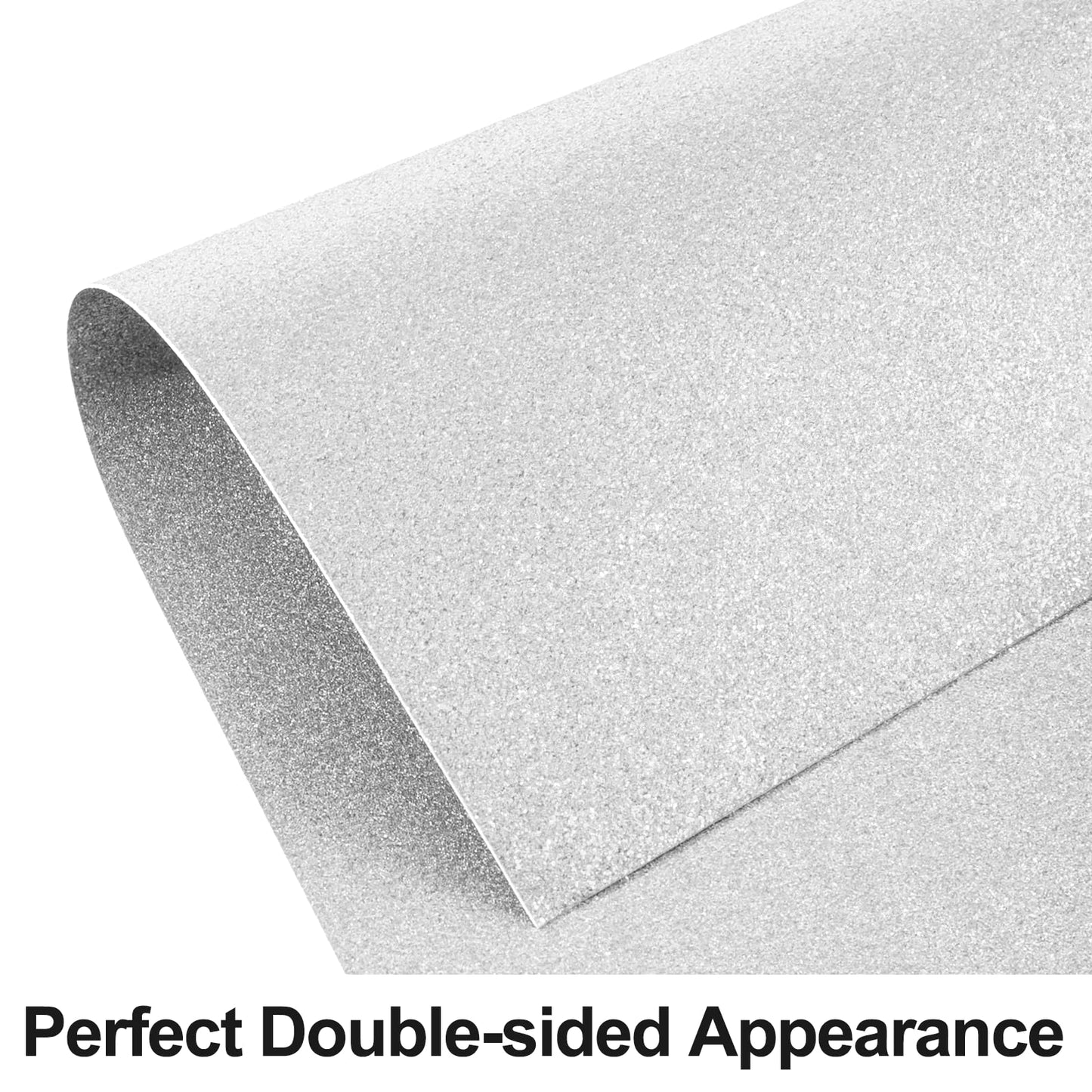 Double-Sided Silver Glitter Cardstock 12x12 for Cricut - Goefun 24 Sheets 12x12 Cardstock, 280 GSM/100 LB Silver Glitter Paper for Crafts, Christmas, Anniversary