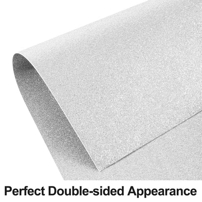 Double-Sided Silver Glitter Cardstock 12x12 for Cricut - Goefun 24 Sheets 12x12 Cardstock, 280 GSM/100 LB Silver Glitter Paper for Crafts, Christmas, Anniversary