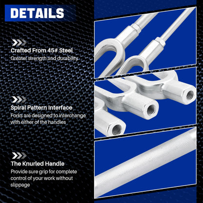 DASBET 5-Piece Ball Joint Separator Tool, Pickle Fork Tool Set, Heavy Duty Tie Rod Removal Tool for Cars and Light Trucks, Ball Joint Remover for Pitman Arm Removal