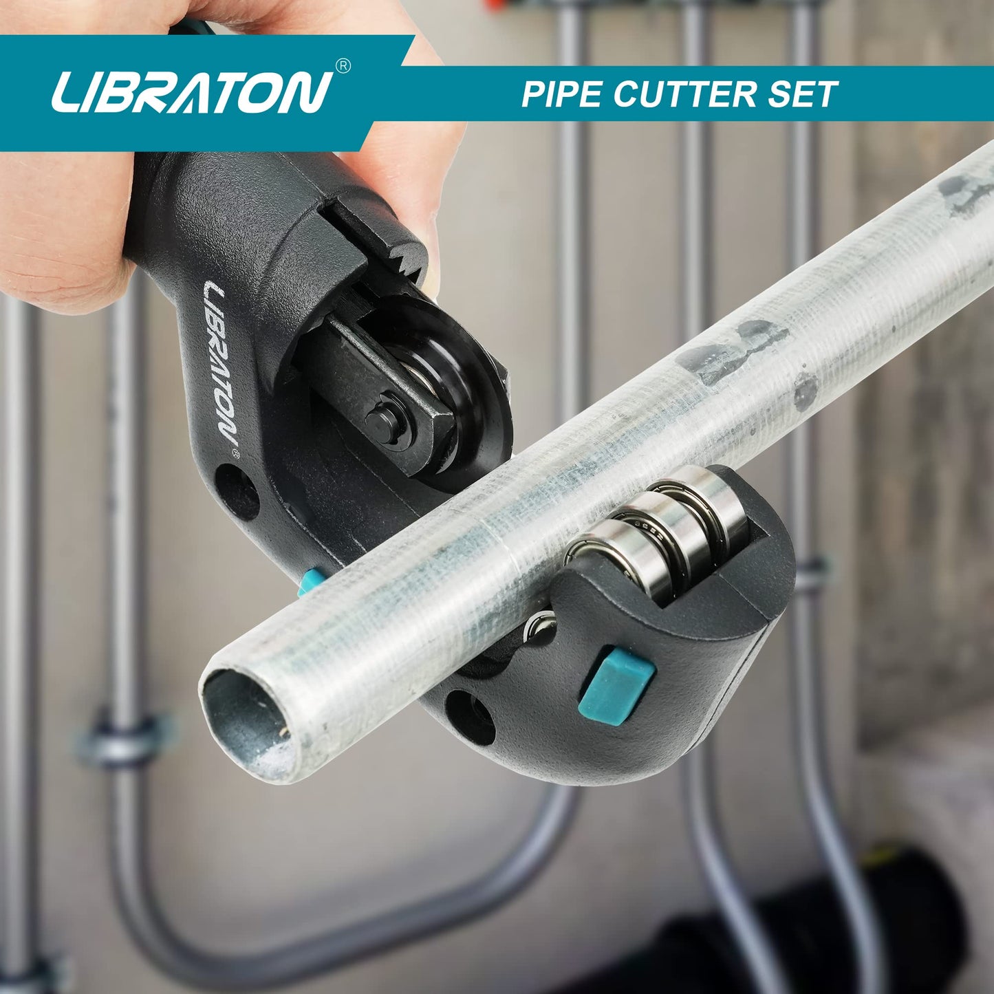 Libraton Pipe Cutter, Tubing Cutter, Copper Pipe Cutter, 5/32” to 1-1/4” Outer Diameter, Tube Cutter with Deburring Tool, Copper Cutter, Pipe Cutter Tool for Copper, and Thin Stainless Steel Tube