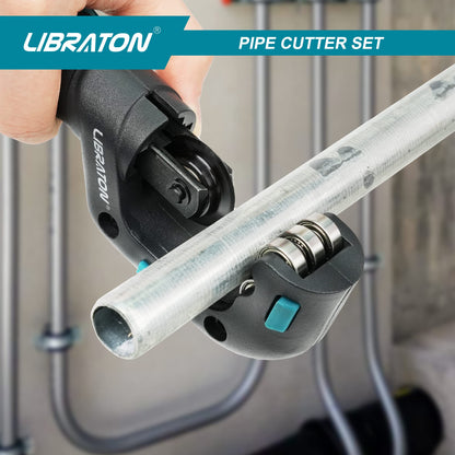 Libraton Pipe Cutter, Tubing Cutter, Copper Pipe Cutter, 5/32” to 1-1/4” Outer Diameter, Tube Cutter with Deburring Tool, Copper Cutter, Pipe Cutter Tool for Copper, and Thin Stainless Steel Tube