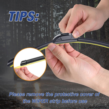 22 Inch Wiper Blades 2 Pack Windshield Wiper Blades Replacement for 2012-2023 Ford F-150/F-250/F-350;2008-2021 Expedition,Original Equipment Replacement Windshield Wiper Blades(22"+22",U/J Hook)