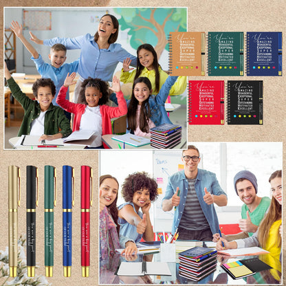 10 Sets Employee Appreciation Gifts Bulk Inspirational Ballpoint Pens Motivational Spiral Notebooks Encouraging Pen Thank You Gifts for Coworkers Colleagues Teacher Nurse Staff Team Christmas Office