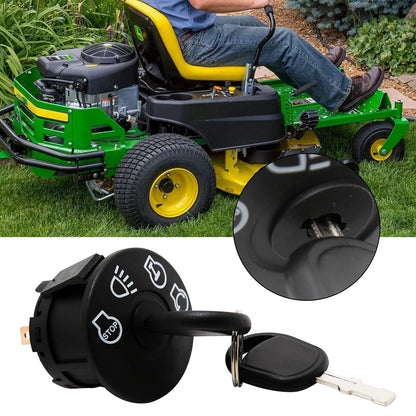 Aynaxcol GY20074 Starter Ignition Switch with Keys 7-Terminals Replacement for John Deere Series Tractors D100 D105 D110 D120 D125 D130 D140 D150 D155 D160 D170, Replace AM133597
