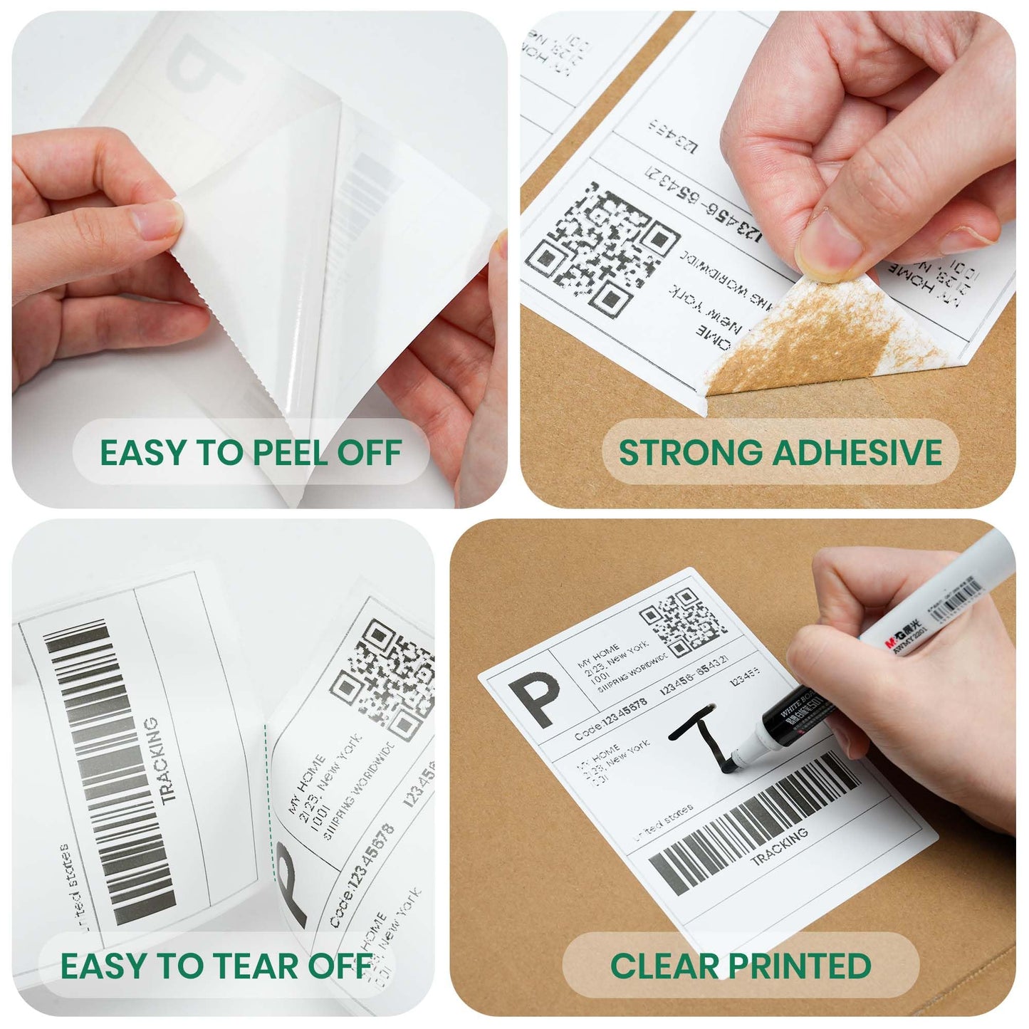TAPEBEAR 4x6 Direct Thermal Labels 880Labels, Top-Coated, Waterproof Oilproof, Scratch Resistant, BPA/BPS-Free, Blank Stickers Address Shipping Labels Clearly Printed for Printers, Small Business