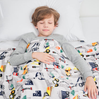 softan Truck Blanket for Boys, Kids Throw Blanket for Boys and Girls Soft Cozy Flannel, Cute Truck Blanket for Sofa Couch Bed, Christmas Birthday Gift for Kids, 50x60 Inches