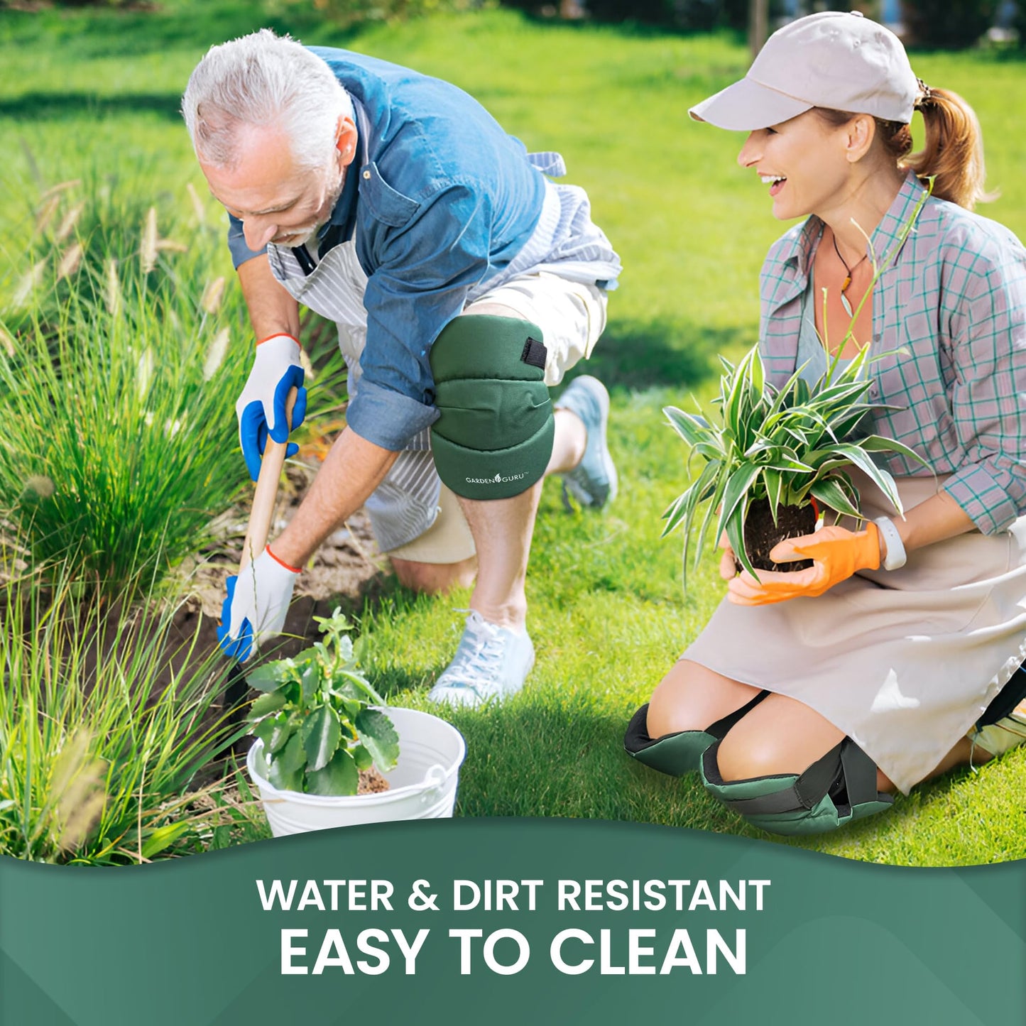 GARDEN GURU Cushioned Gardening Knee Pads with Adjustable Straps - Soft Inner Liner, Ultra Comfort Padding, Garden Kneelers for Yard Work, Cleaning, Household Chores, Roofing, and More