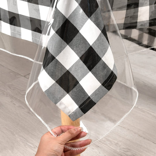 XWZO Clear Plastic Tablecloth Rectangle - 100% Waterproof Oilproof Stain Resistant Transparent Vinyl Table Cloth Protector Cover for Dining Table, Parties, 60 x 102 Inch