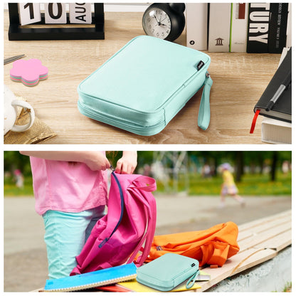 Zannaki Big Capacity Storage Pouch Marker Pen Pencil Case Simple Stationery Bag Holder for Bullet Journal Middle High School Office College Student Girl Women Adult Teen (Mintgreen)