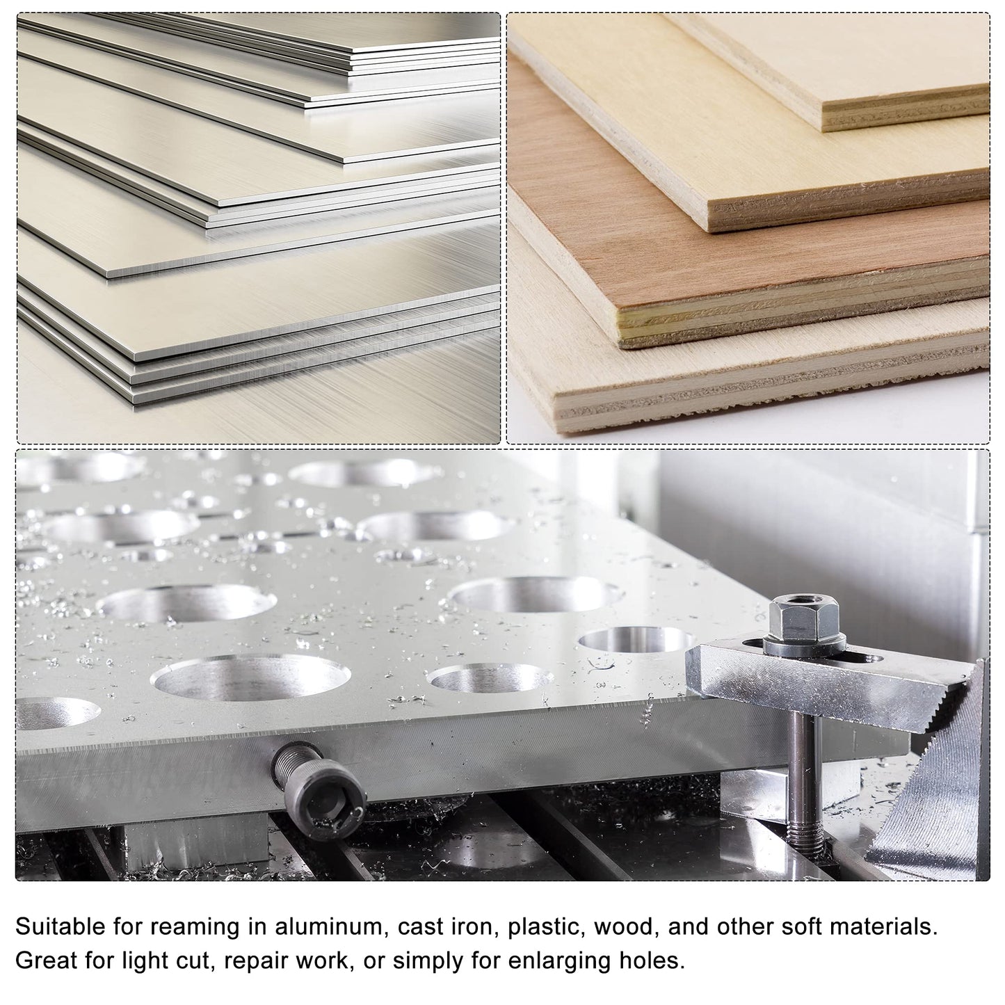 uxcell Adjustable Hand Reamer 13.75-15.25mm High Speed Steel H8 6 Straight Flutes Milling Cutter Tool Metric Reaming Drill Bit for Metal