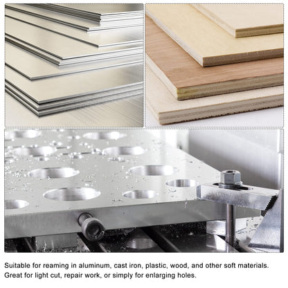 uxcell Adjustable Hand Reamer 13.75-15.25mm High Speed Steel H8 6 Straight Flutes Milling Cutter Tool Metric Reaming Drill Bit for Metal