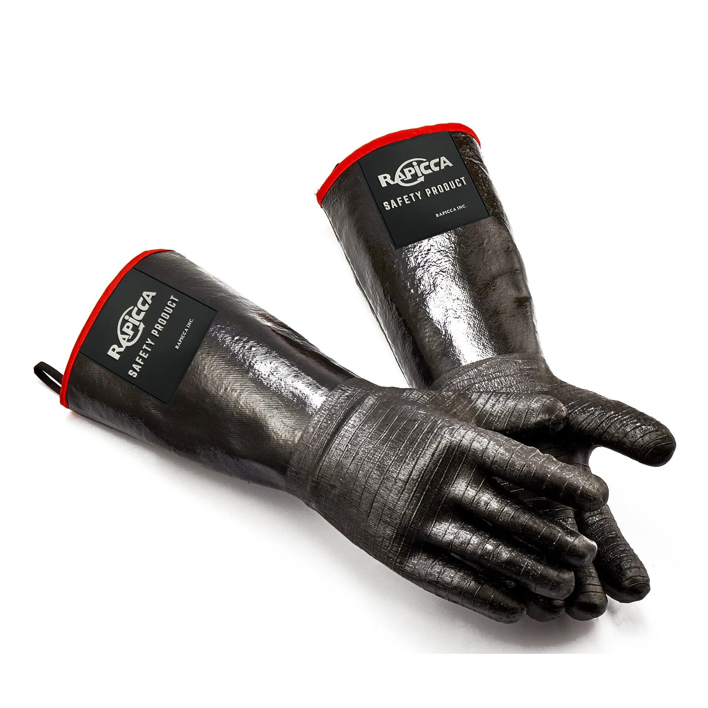 RAPICCA BBQ Gloves Oven Mitts-Smoker, Grill, Cooking Barbecue,Handling Heat Food Right on Your Fryer, Grill or Oven. Waterproof, Heat Resistant, Fireproof, Oil Resistant Neoprene Coating 14-Inch XL
