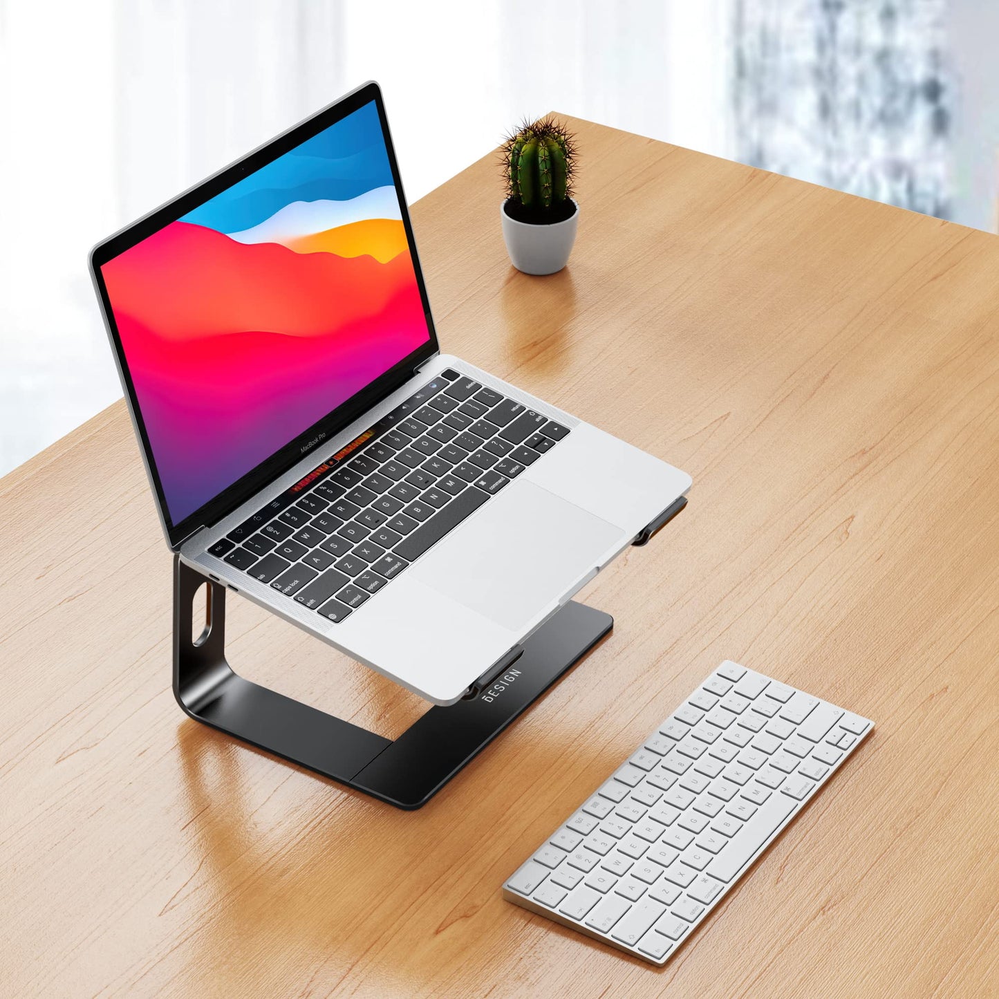 BESIGN LS03 Aluminum Laptop Stand, Ergonomic Detachable Computer Stand, Riser Holder Notebook Stand Compatible with Air, Pro, Dell, HP, Lenovo More 10-15.6" Laptops (Black)