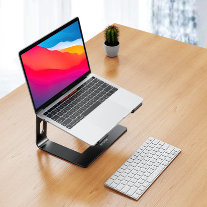 BESIGN LS03 Aluminum Laptop Stand, Ergonomic Detachable Computer Stand, Riser Holder Notebook Stand Compatible with Air, Pro, Dell, HP, Lenovo More 10-15.6" Laptops (Black)