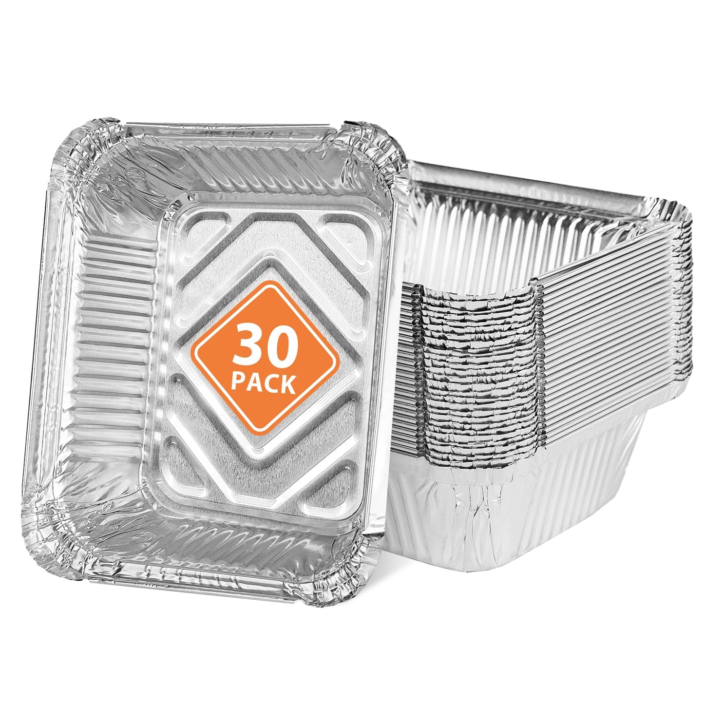 Rushare 30 Pack Drip Pan Liners for Napoleon Prestige and Rogue Series, 62007 Disposable Aluminum Foil Drip Pan Liner, 6 x 5 Inch