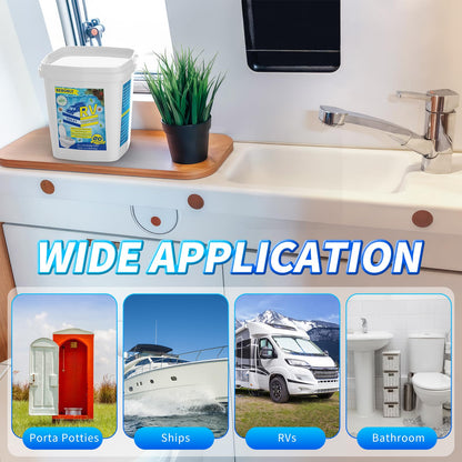 RV Toilet Treatment Drop Ins, Extra Strength Septic Tank Treatment & Cleaner, Waste Breakdown/Odor Control, RV Black Tank Treatment for RVs, Boats & Portable Toilets, Odor Eliminator, 20 Packs