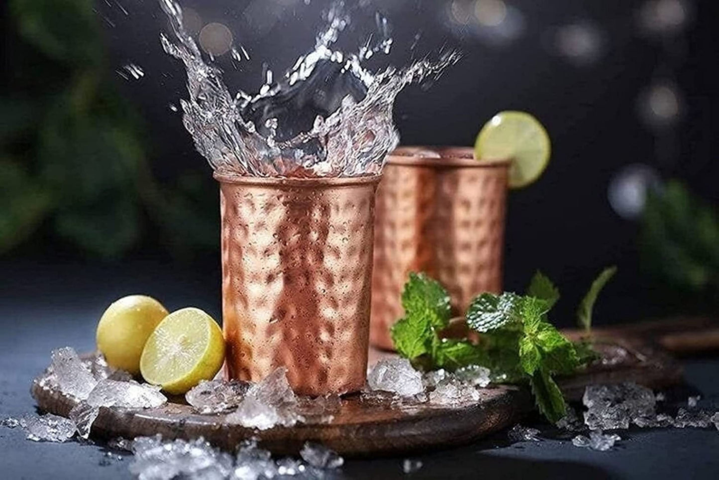 2activelife Hammered Design Pure Copper Tumbler Set of 2 | Drinking Water with Copper Cups | Premium Quality Copper Tumblers use for Home, Office, Hotel, Travel and Gifting - 11.8 US Fl Oz