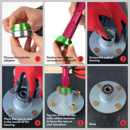 BILITOOLS Bearing Press Kit, 10 Piece Bearing Race and Seal Driver Set, Seal Driver Installer Set for Bearing Installation