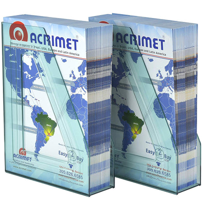 Acrimet Magazine File Holder – Vertical Rack for Documents, Folders and Mail, Durable Plastic Desk Organizer for Office & Home, Clear Green (2 Pack)