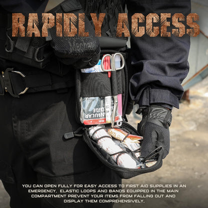 WYNEX Molle IFAK First Aid Pouch, Tactical Trauma Pouch MED EMT Belt Pouch Small Portable Utility Emergency Survival Pack with Immediate Identify Cross for Belt Vest