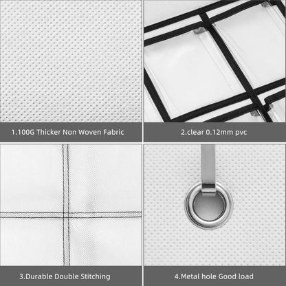 SAVERHO Classroom Pocket Chart for Cell Phones,36 Clear Pocket Chart for Calculator Holder with 36 Number Sticker (White)