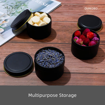 Quikobo Candle Tin 24 Pieces, 4.5oz, 135ml Containers, Candle Jars for Making or DIY (Black & Gold)