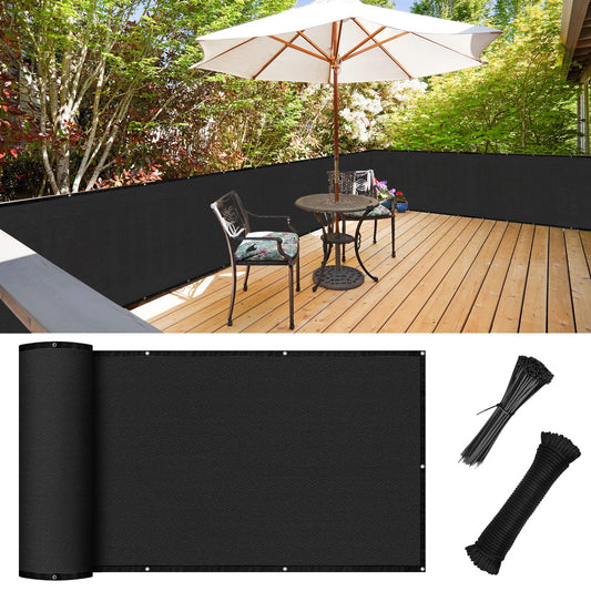 Balcony Privacy Screen 3.0ft x 20ft, Heavy Duty UV Protection Heat Resistant Privacy Curtain for Balcony, Outdoor Privacy Screen with Cable Ties and Rope for Home, Balcony, Garden