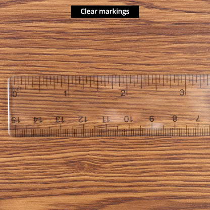 QWORK 6 Inch Rulers Bulk Clear Plastic Flexible Rulers with Inches and Centimeters, 100 Pcs Anti-Break Small Straight Ruler, School Office Supplies