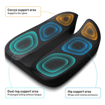 CreekT 2024 Upgraded Car Seat Cushion Pad Foam Heightening Wedge, Coccyx Cushion for Tailbone Pain Lower Back Pain Relief Seat Cushion for Short People Driving, Truck Seat Cushion for Office Chair