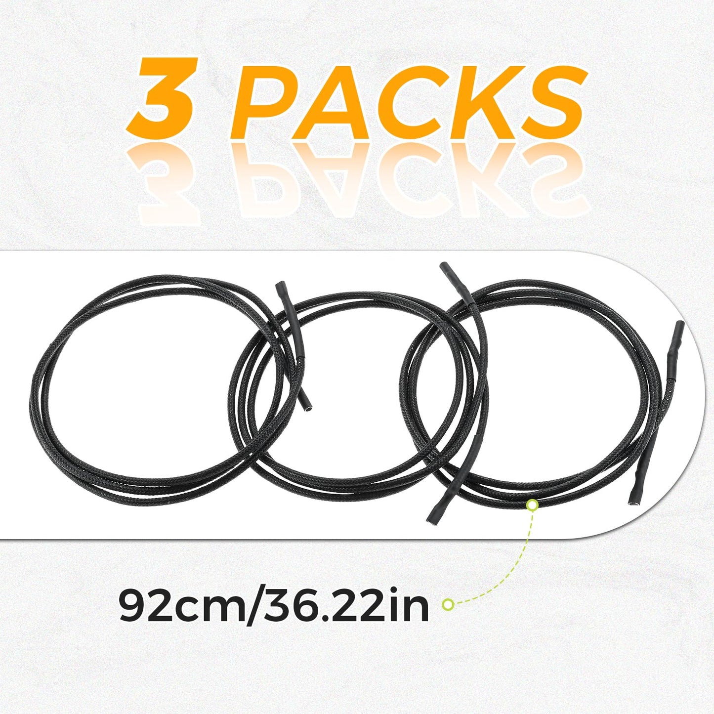 3Pcs Push Button Piezo Ignitor Sparker Cables Replacement Part for RV Stove Range, Compatible with Atwood, Wedgewood, Dometic, Suburban, Magic Chef, Garystone 3 or 4 Burner RV Stoves