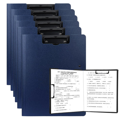 Clipboard Folder, 6 Pack A4 Foldable Clipboards File Folder Flip Writing Pad for Memo Form Document & School Office Work - Dark Blue