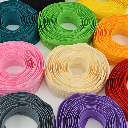 42 Yards #5 Nylon Coil Zippers Kit Sewing Zipper for DIY Sewing Crafts Zipper Tape with Match 112 Pcs Zipper Pull Heads, Zipper Repair Kit for DIY Tailor Sewing Craft Supplies, 14 Color