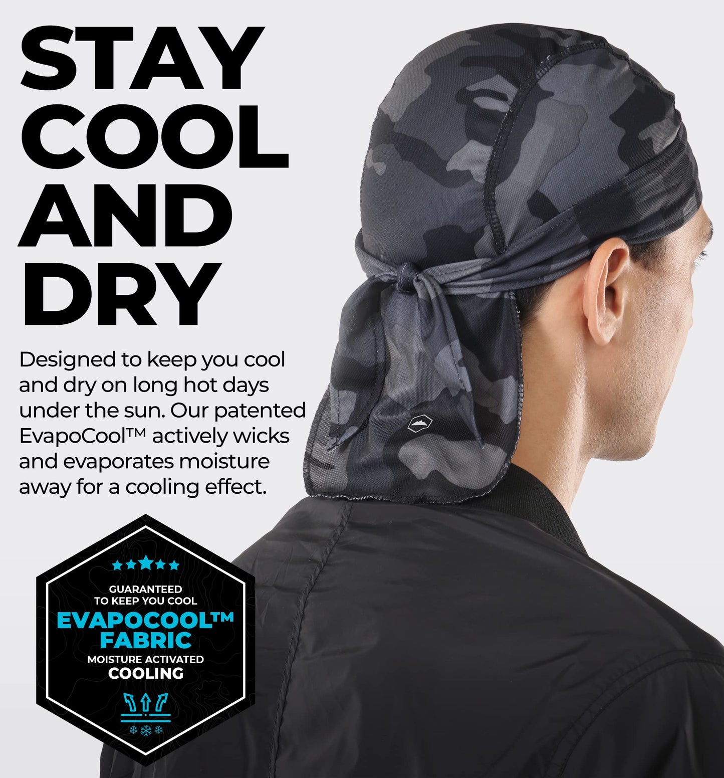 Tough Headwear Skull Caps - Head Wraps for Men - Summer Mens Dreads Do Rag - Cooling Helmet Liners - Hard Hat Liner, Du Rag - Workout, Cycling, Motorcycle Pirate Bandana