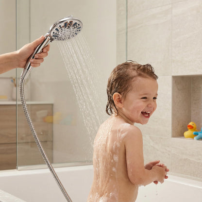 Handheld Shower Head with Hose – 5-Spray High-Pressure Hand Held Shower, Anti-Clog Water-Saving Shower Head, 70" Long Hose, 360° Adjustable Wall Brackets, Easy DIY Install